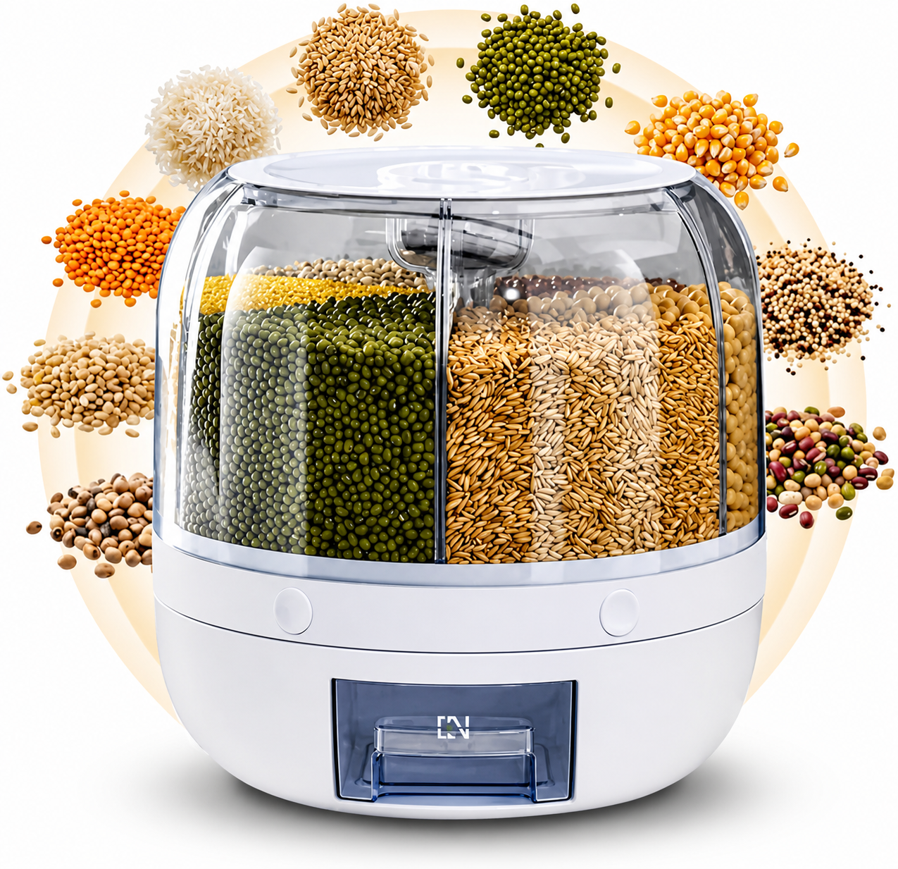 Dispenser de Cereais Giratório 6 Divisórias