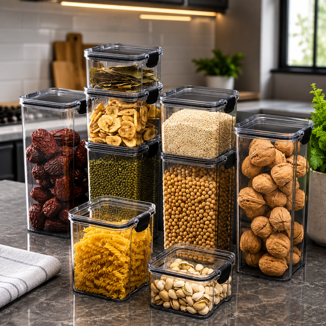 Kit Potes Herméticos para Armazenamento de Alimentos