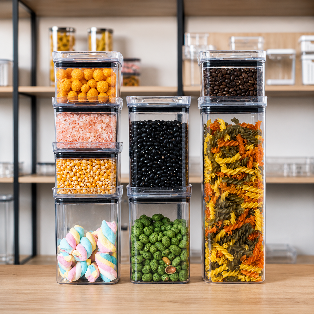 Conjunto de Potes Herméticos para Armazenamento de Alimentos