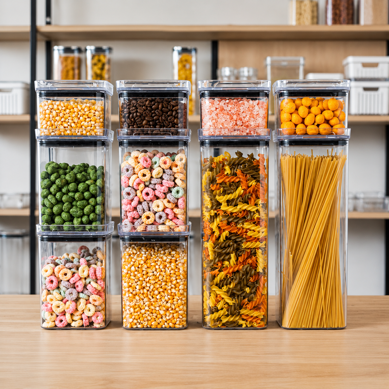 Conjunto de Potes Herméticos para Armazenamento de Alimentos