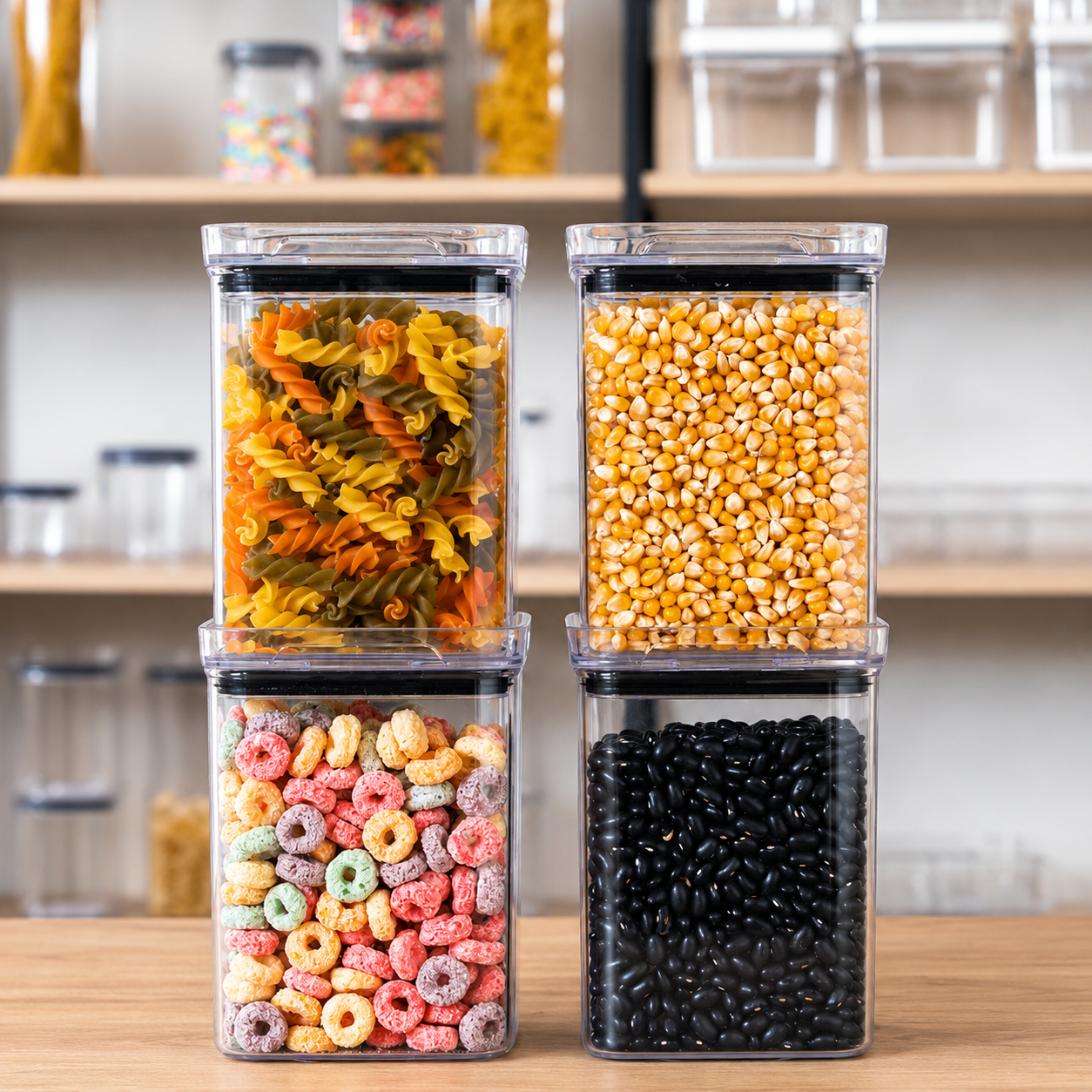 Conjunto de Potes Herméticos para Armazenamento de Alimentos