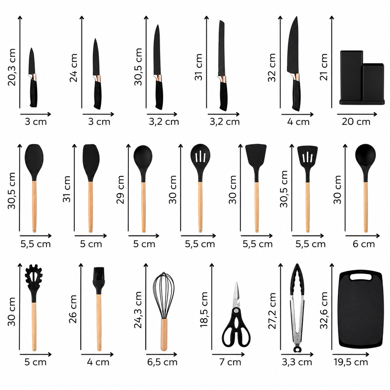 Conjunto Essencial de Cozinha Kit 19 Peças
