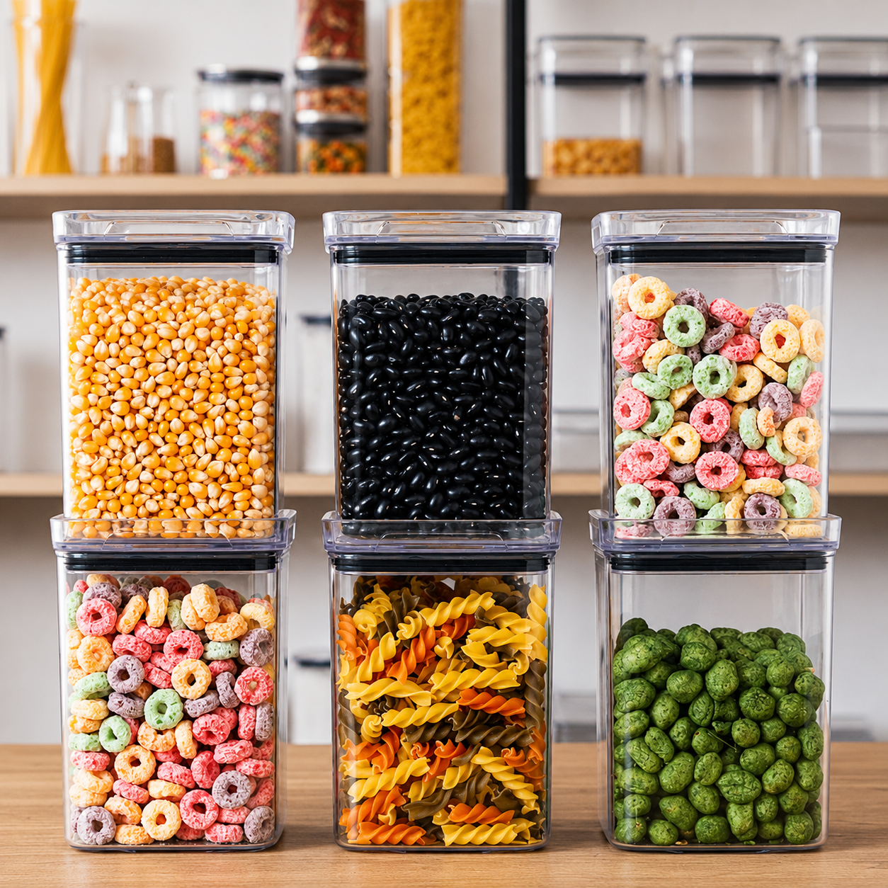 Conjunto de Potes Herméticos para Armazenamento de Alimentos