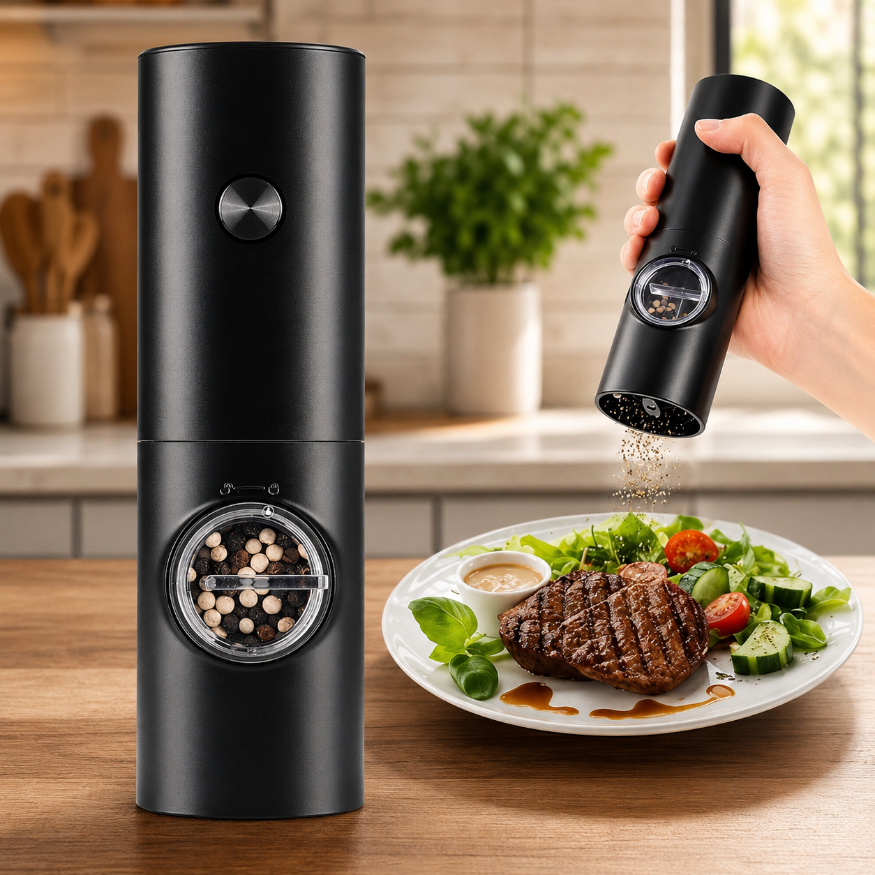 Moedor Elétrico de Sal e Pimenta Automático