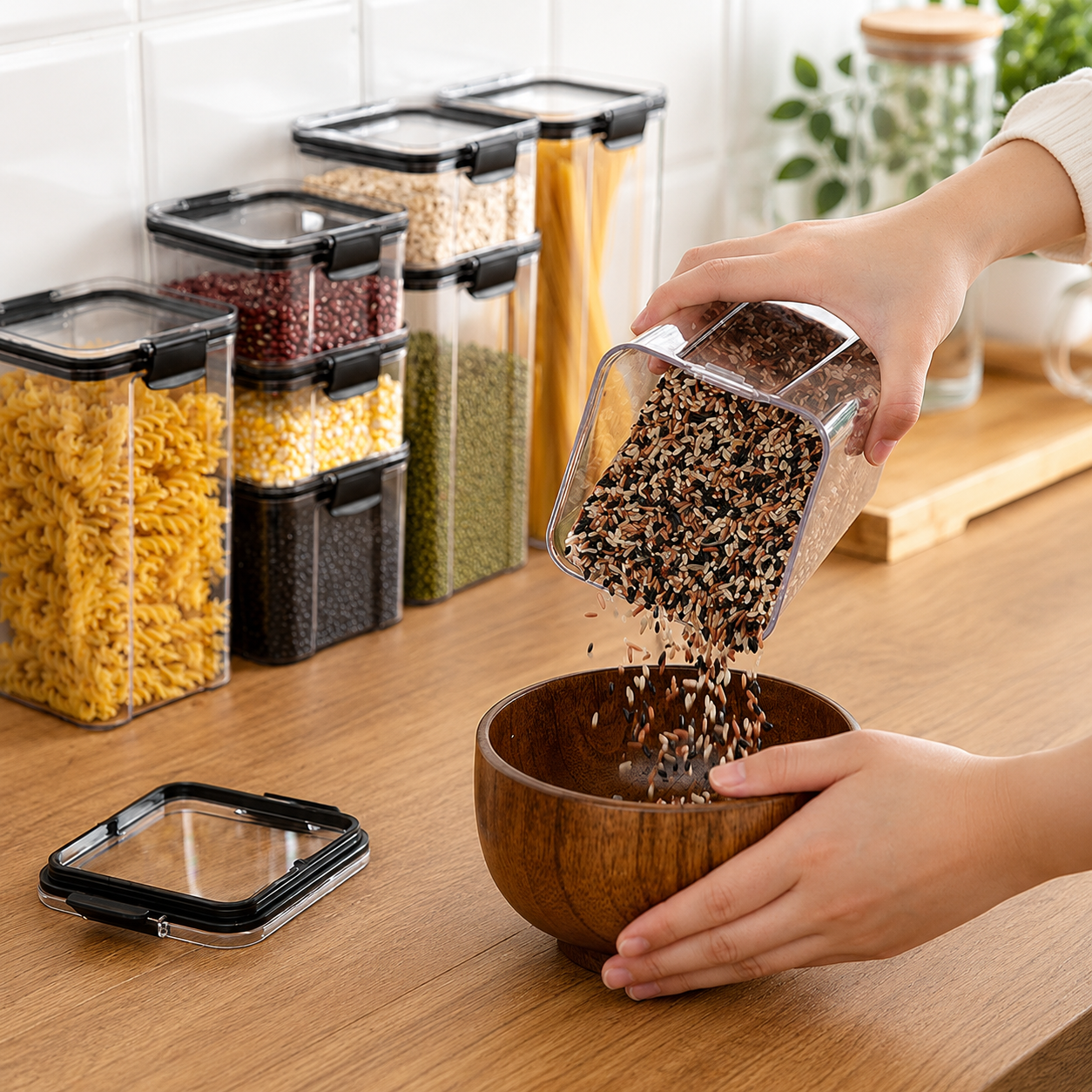 Kit Potes Herméticos para Armazenamento de Alimentos