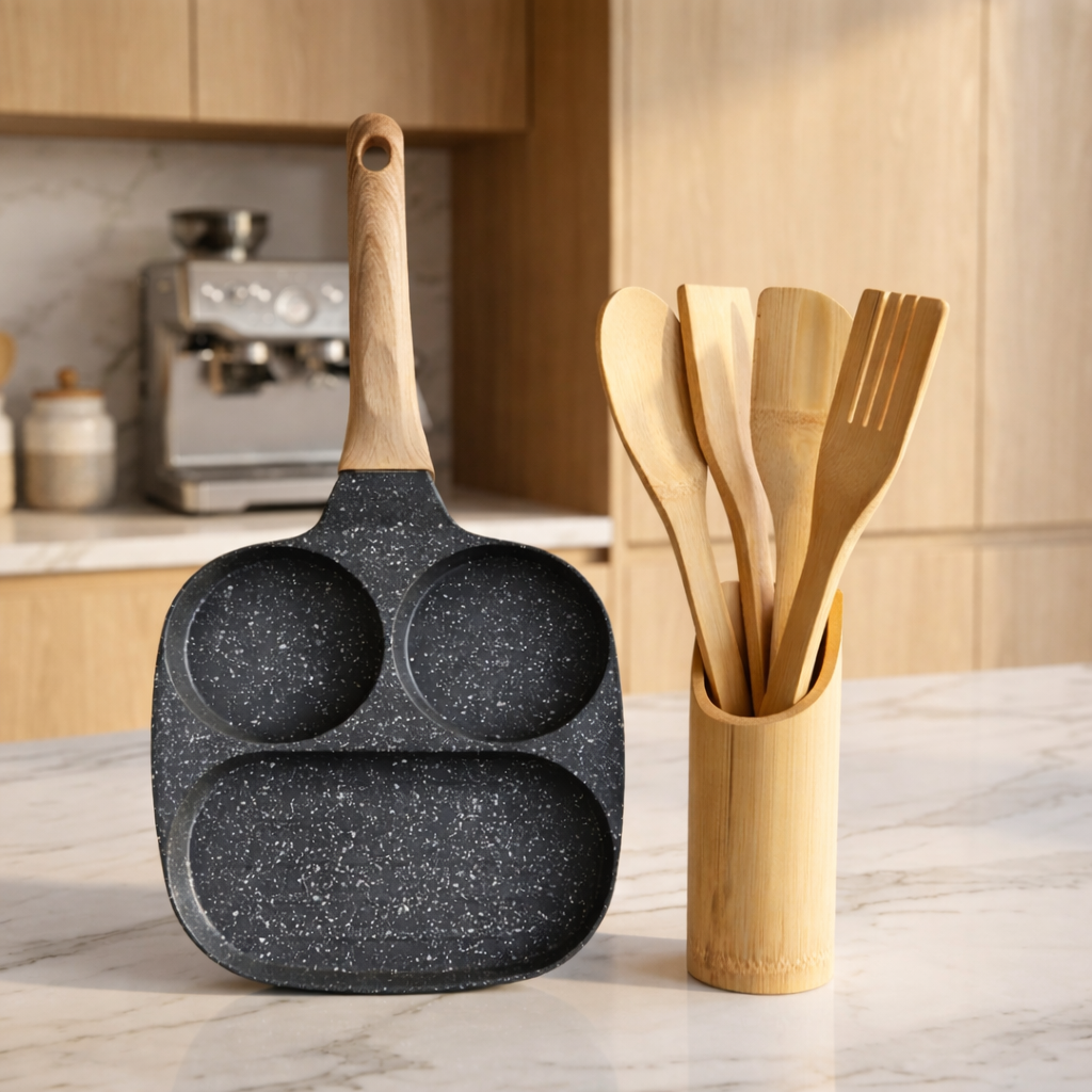 Frigideira antiderrapante 3 em 1 + BRINDE